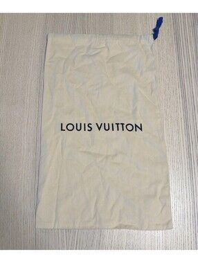 Authentic LOUIS VUITTON Large Dust Bag 19" x 11.5" Blue Drawstring Shoe Purse XL